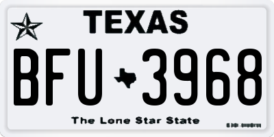 TX license plate BFU3968