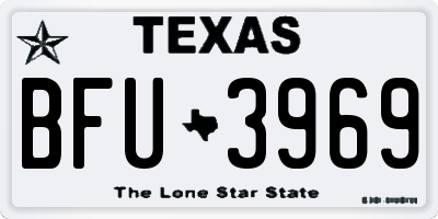 TX license plate BFU3969