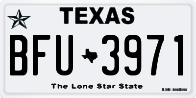 TX license plate BFU3971
