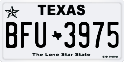 TX license plate BFU3975