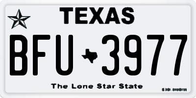 TX license plate BFU3977