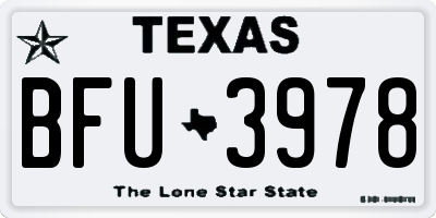 TX license plate BFU3978