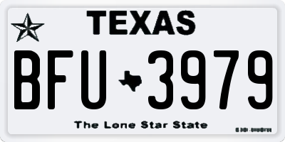 TX license plate BFU3979