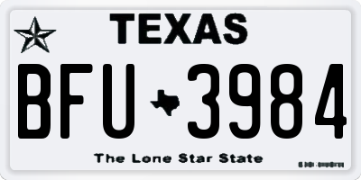 TX license plate BFU3984