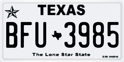 TX license plate BFU3985