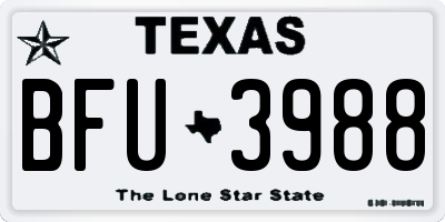TX license plate BFU3988