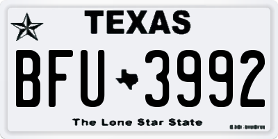 TX license plate BFU3992