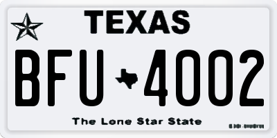 TX license plate BFU4002