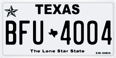 TX license plate BFU4004