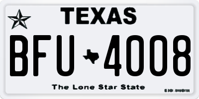 TX license plate BFU4008