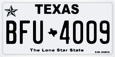 TX license plate BFU4009