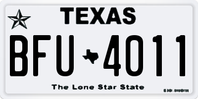 TX license plate BFU4011