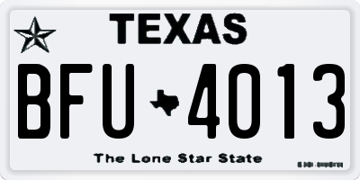 TX license plate BFU4013