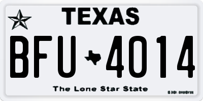 TX license plate BFU4014