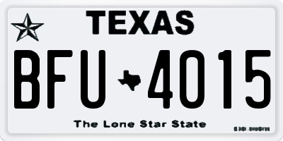 TX license plate BFU4015