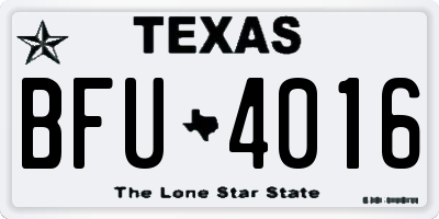 TX license plate BFU4016