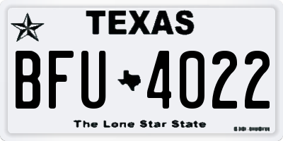 TX license plate BFU4022