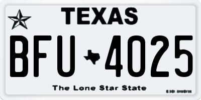 TX license plate BFU4025
