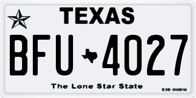TX license plate BFU4027