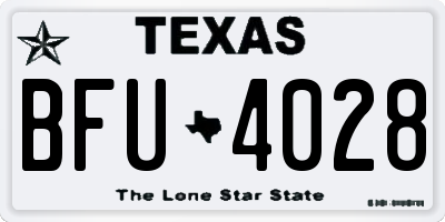 TX license plate BFU4028