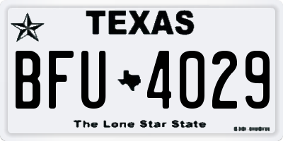 TX license plate BFU4029