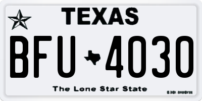 TX license plate BFU4030