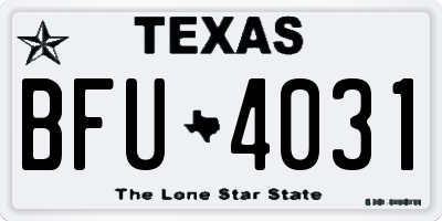 TX license plate BFU4031