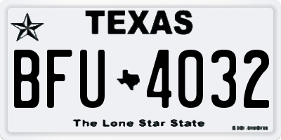 TX license plate BFU4032