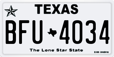 TX license plate BFU4034
