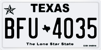 TX license plate BFU4035