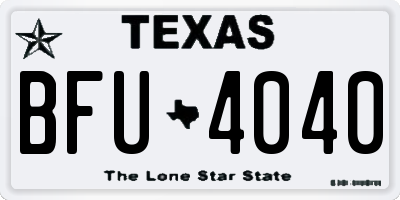 TX license plate BFU4040