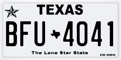TX license plate BFU4041