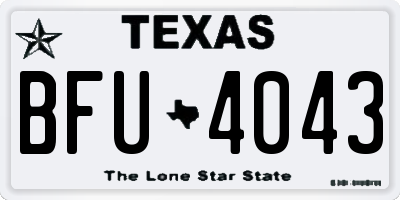 TX license plate BFU4043