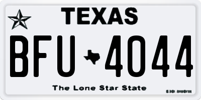 TX license plate BFU4044