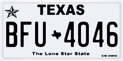 TX license plate BFU4046