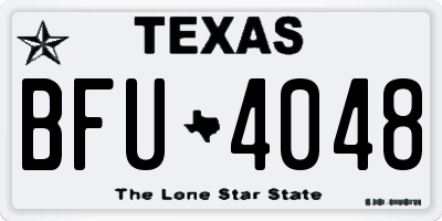 TX license plate BFU4048