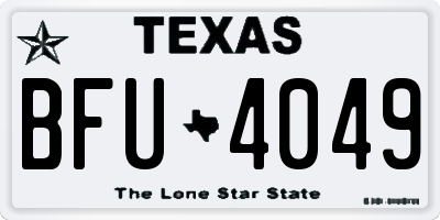 TX license plate BFU4049