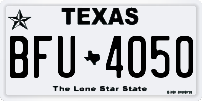TX license plate BFU4050