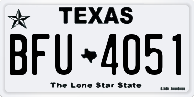 TX license plate BFU4051