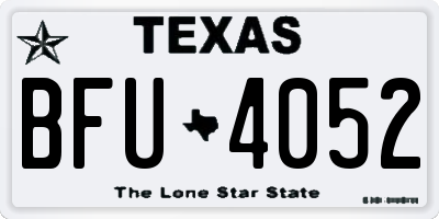 TX license plate BFU4052