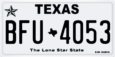 TX license plate BFU4053