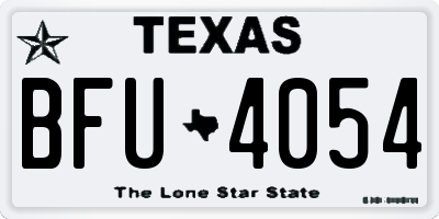 TX license plate BFU4054