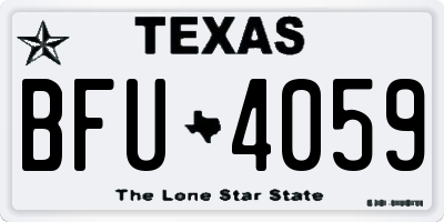 TX license plate BFU4059