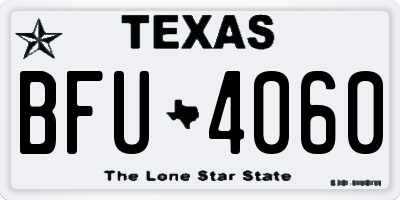 TX license plate BFU4060