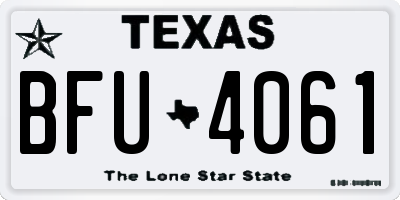 TX license plate BFU4061