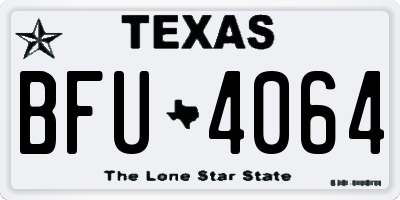 TX license plate BFU4064