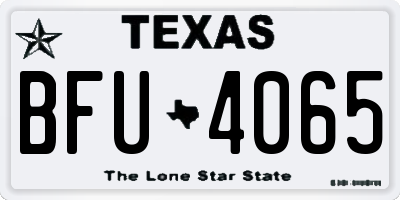 TX license plate BFU4065