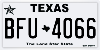 TX license plate BFU4066