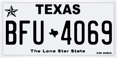 TX license plate BFU4069