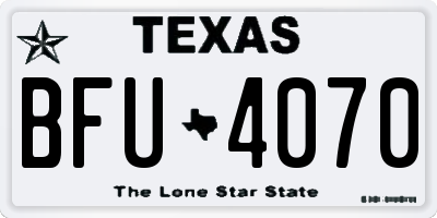 TX license plate BFU4070